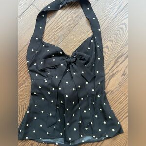 LPA Black Polka Dot Halter Top